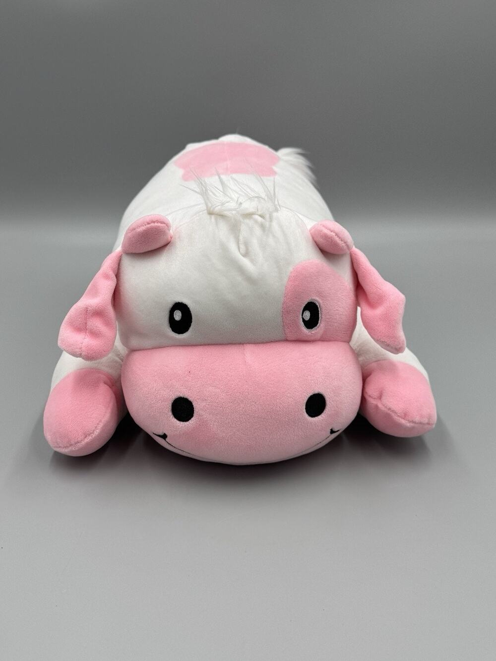 Pink White Cow Plush 16” Stuffed Animal Go Games